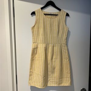 FOND Yellow Houndstooth Mini Dress
